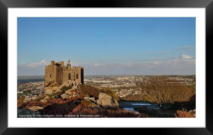 Carn Brae Castle, Camborne, Cornwall, England Framed Mounted Print by Rika Hodgson