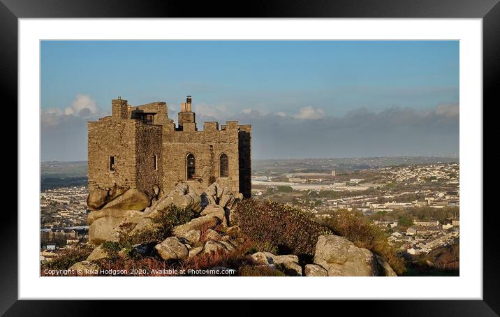 Carn Brae Castle, Camborne, Cornwall, England Framed Mounted Print by Rika Hodgson