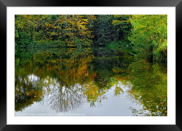 Reflection in Pond, Hayle, Cornwall Framed Mounted Print by Rika Hodgson