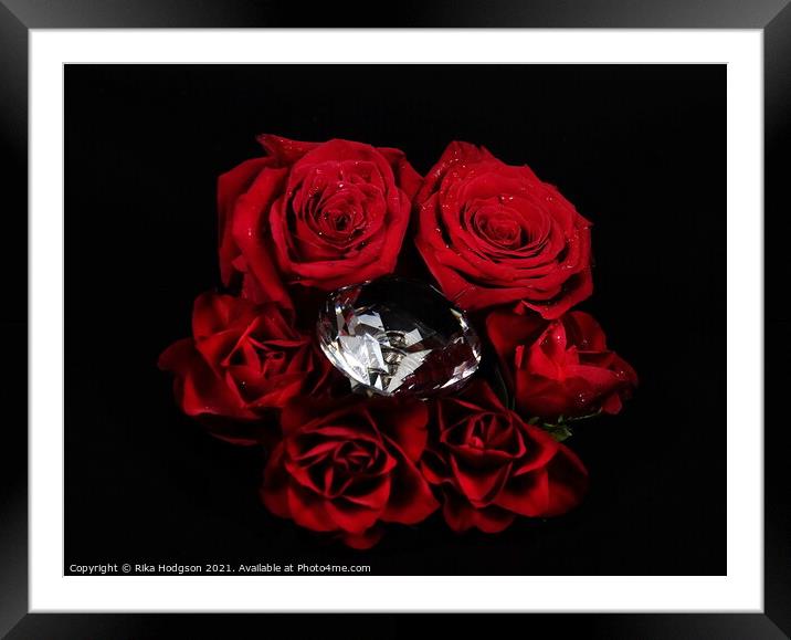 Red Roses and Diamonds  Framed Mounted Print by Rika Hodgson
