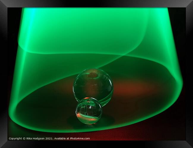 Green Light, Glass Orbits Framed Print by Rika Hodgson
