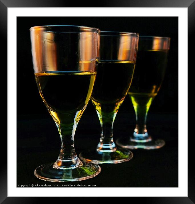 Liqueur glasses Framed Mounted Print by Rika Hodgson