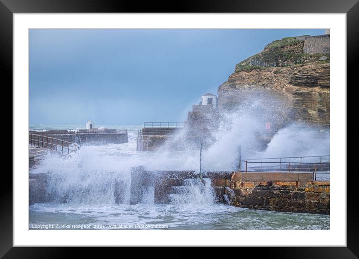 Portreath Harbour, Cornwall, England  Framed Mounted Print by Rika Hodgson