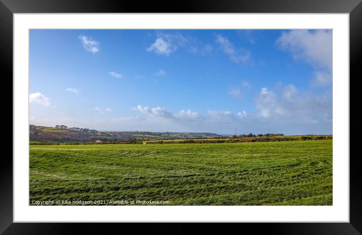 Cornish Country side Landscape, Cornwall, England Framed Mounted Print by Rika Hodgson