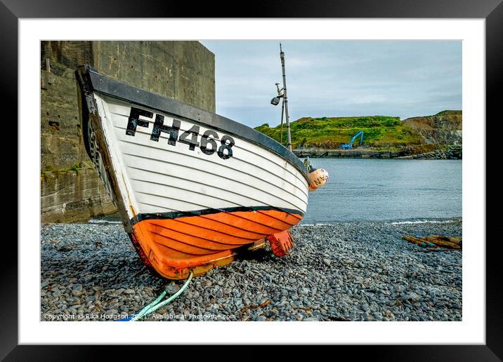 Fishermen's boat, Porthoustock Beach, Cornwall, England  Framed Mounted Print by Rika Hodgson