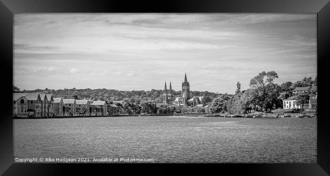 Black & White landscape, Truro Cathedral, Cornwall, England  Framed Print by Rika Hodgson