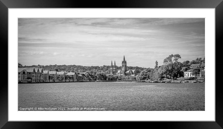 Black & White landscape, Truro Cathedral, Cornwall, England  Framed Mounted Print by Rika Hodgson