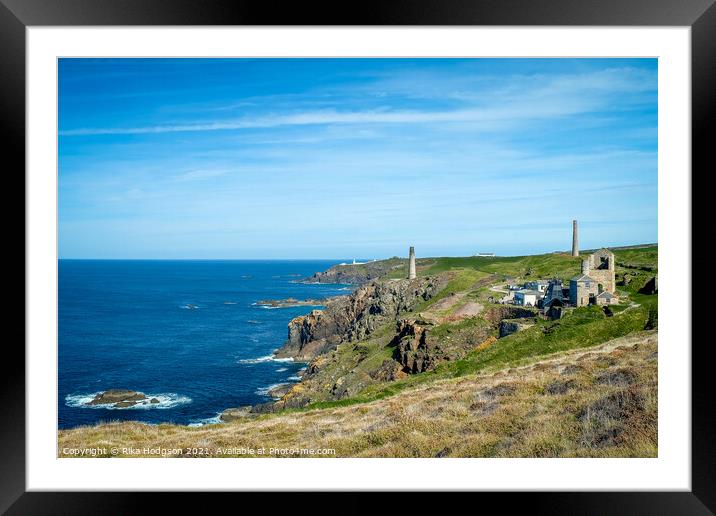 Geevor Tin Mines, Cornish Landscape Framed Mounted Print by Rika Hodgson