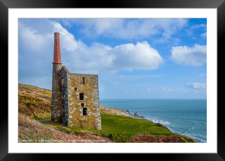 Wheal Prosper Engine House, Cornish coastline, Cor Framed Mounted Print by Rika Hodgson