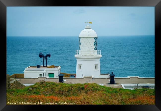 Pendeen Lighthouse, Cornwall Coast, England Framed Print by Rika Hodgson