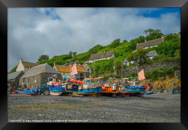 Cadgwith, Fishing Boats, Cornwall, England Framed Print by Rika Hodgson