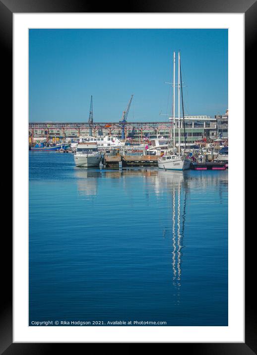 Sail boat, Cape Town Harbour, South Africa Framed Mounted Print by Rika Hodgson