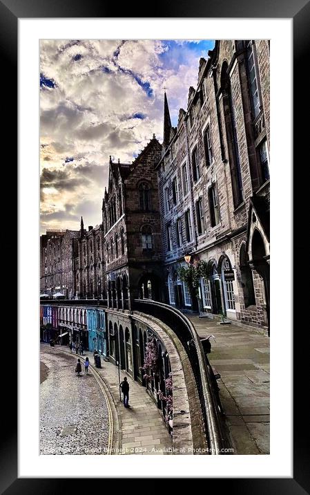 Victoria Street Edinburgh Framed Mounted Print by David Bennett
