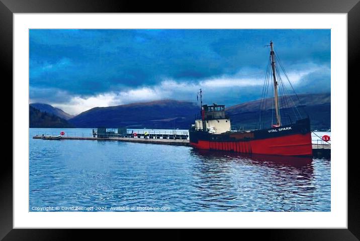 Boat on Loch Framed Mounted Print by David Bennett