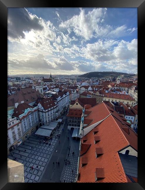 Beautiful Prague Rooftops Framed Print by David Bennett