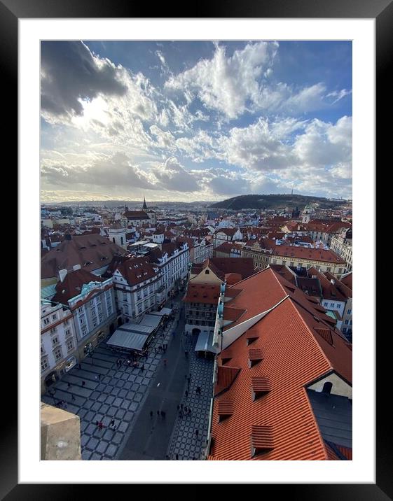 Beautiful Prague Rooftops Framed Mounted Print by David Bennett