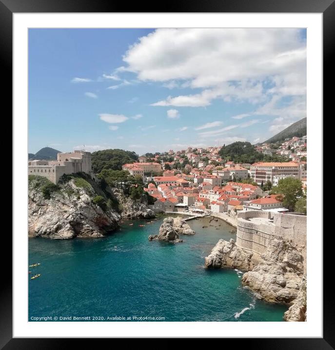 Dubrovnik Castle Views Framed Mounted Print by David Bennett