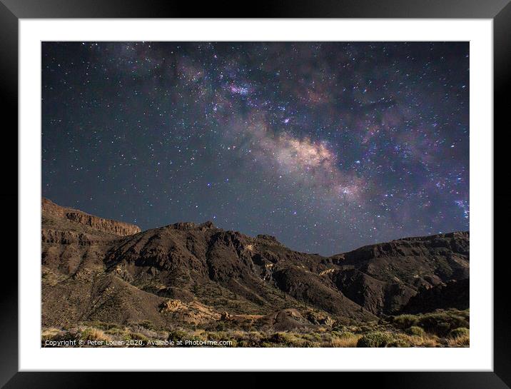 The Milky Way shining over Tenerife Framed Mounted Print by Peter Louer