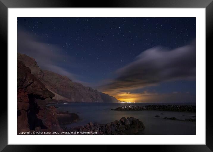 Los Gigantes Cliffs Framed Mounted Print by Peter Louer
