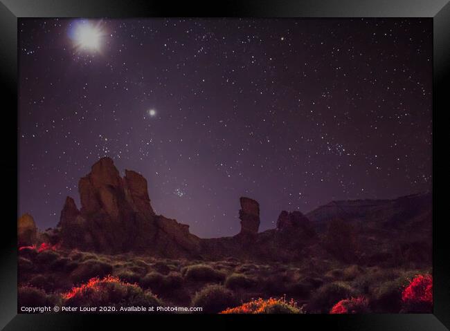 Night in the Caldera Framed Print by Peter Louer