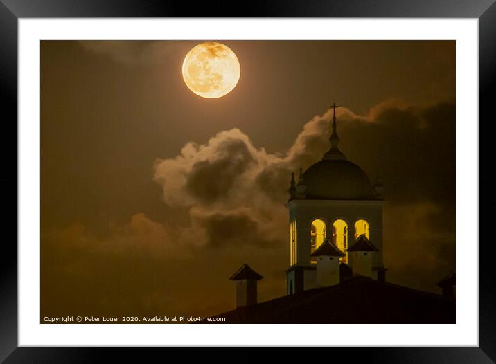 Full Moon over Garachico Framed Mounted Print by Peter Louer