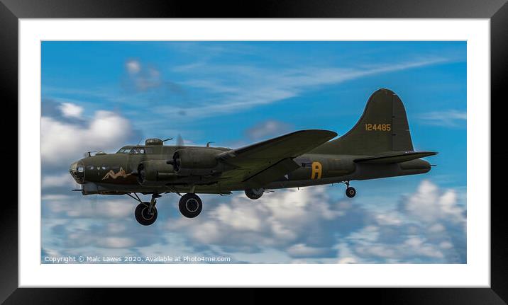 B-17 Bomber WW11 Framed Mounted Print by Malc Lawes