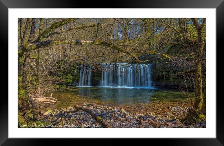 Pontneddfechan waterfalls Framed Mounted Print by Malc Lawes