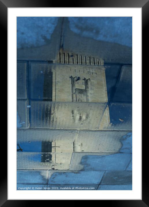 Liverpool Mersey Tunnel Art Deco air vent reflection in puddle  Framed Mounted Print by Helen Jones