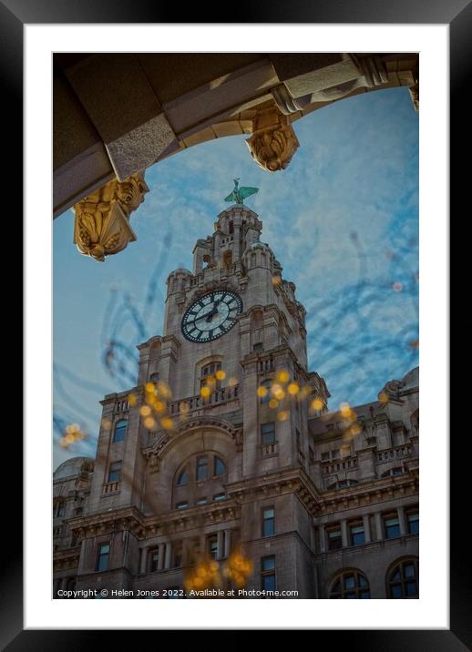 Liver Building Liverpool from George's Dock gate Framed Mounted Print by Helen Jones