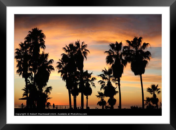 Santa Monica evening sky Framed Mounted Print by Robert MacDowall