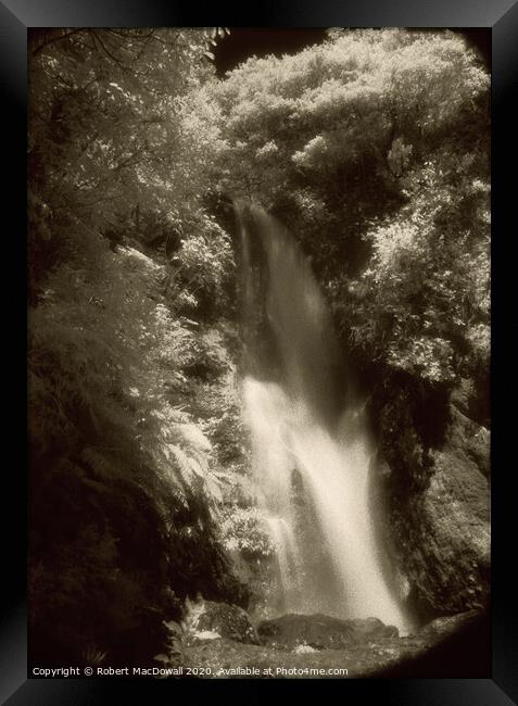 Te Wairoa Waterfall in infrared Framed Print by Robert MacDowall