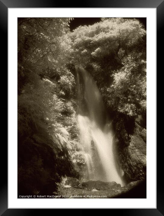 Te Wairoa Waterfall in infrared Framed Mounted Print by Robert MacDowall