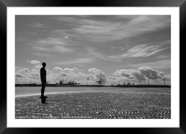 Another Place, Crosby Beach Framed Mounted Print by Robert MacDowall