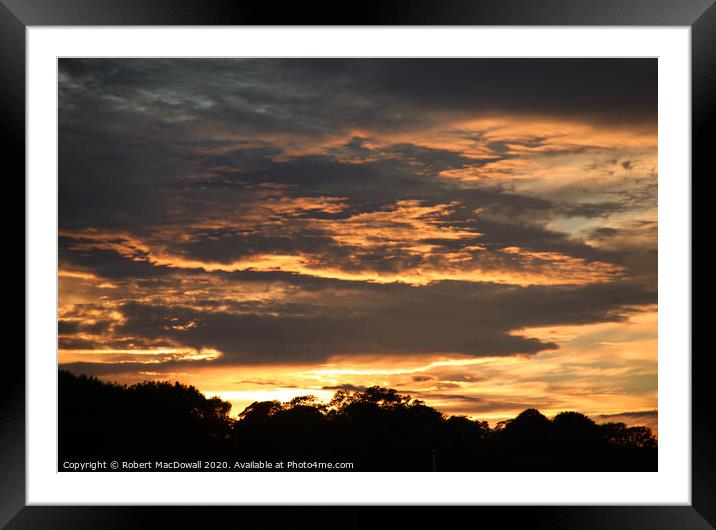 Evening sky over Kirkcudbright Harbour Framed Mounted Print by Robert MacDowall