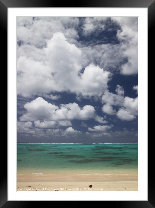 Beach at Moana Sands, Rarotonga Framed Mounted Print by Robert MacDowall