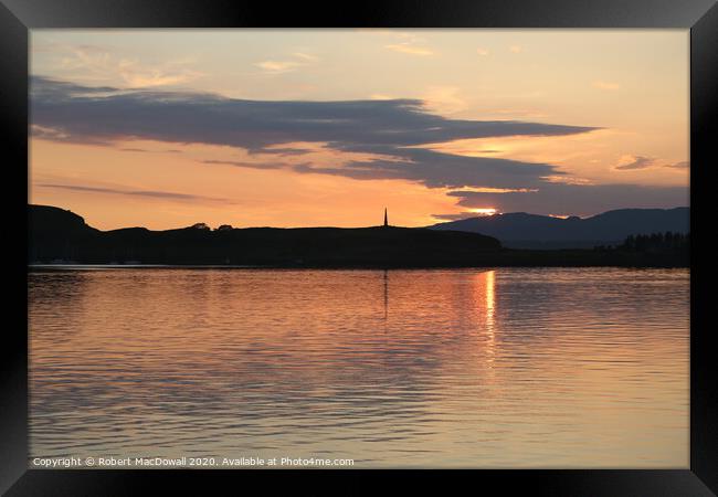Sunset over the bay at Oban Framed Print by Robert MacDowall