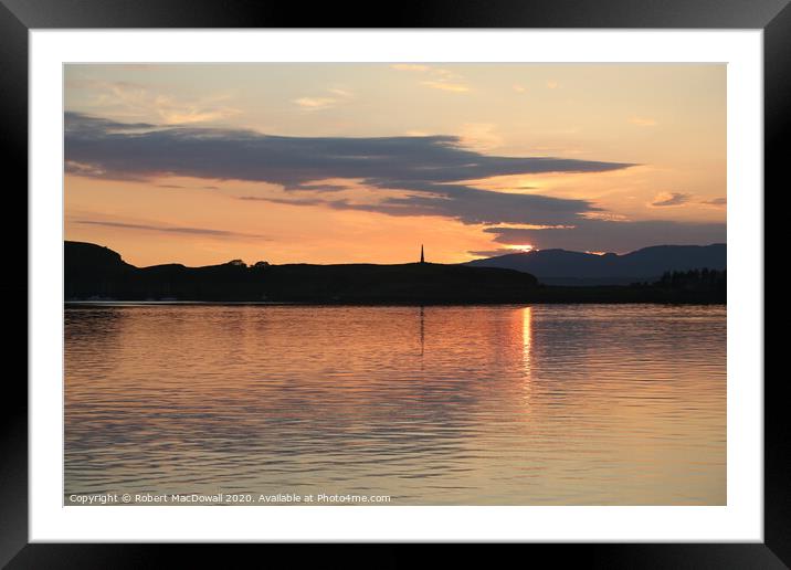 Sunset over the bay at Oban Framed Mounted Print by Robert MacDowall