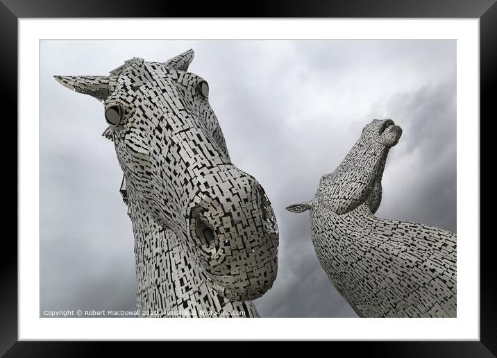 Kelpies at Falkirk - close-up Framed Mounted Print by Robert MacDowall