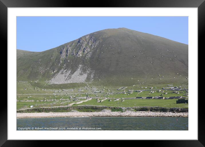 Village and Conachair, Hirta, St Kilda Framed Mounted Print by Robert MacDowall