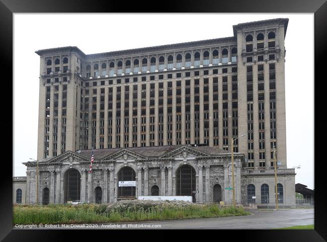 Derelict Michigan Central Station Framed Print by Robert MacDowall