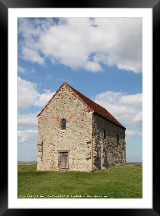 The Chapel of St Peter-on-the-Wall, Bradwell-on-Sea Framed Mounted Print by Robert MacDowall