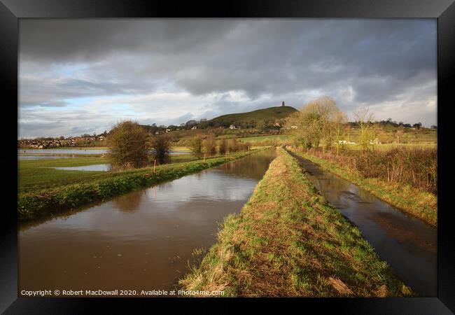 The Somerset Levels and Glastonbury Tor Framed Print by Robert MacDowall