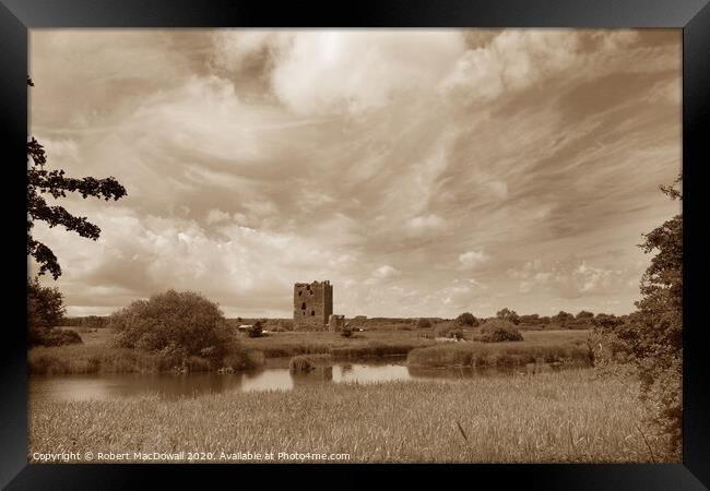 Threave Castle in Dumfries and Galloway (in sepia) Framed Print by Robert MacDowall