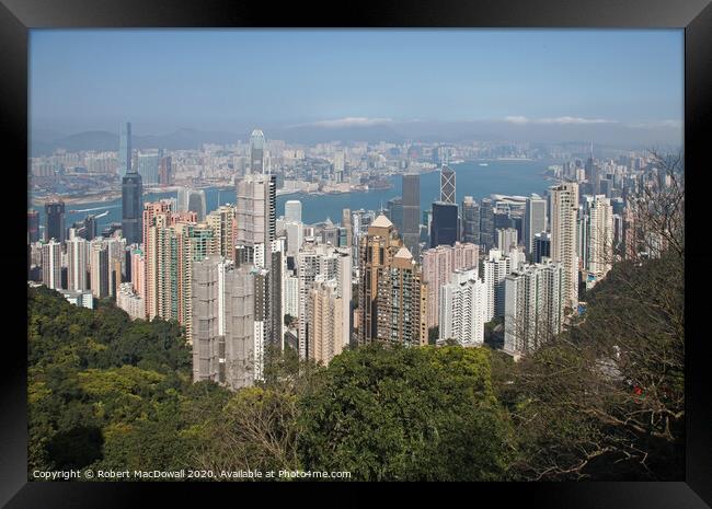 Hong Kong Island skyscrapers from Victoria Peak Framed Print by Robert MacDowall