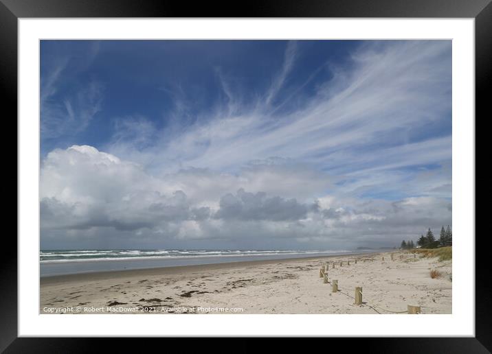 Skyscape over Waihi Beach, New Zealand Framed Mounted Print by Robert MacDowall