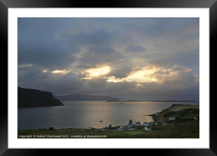 Autumn evening sky over Waternish, Isle of Skye, Scotland Framed Mounted Print by Robert MacDowall
