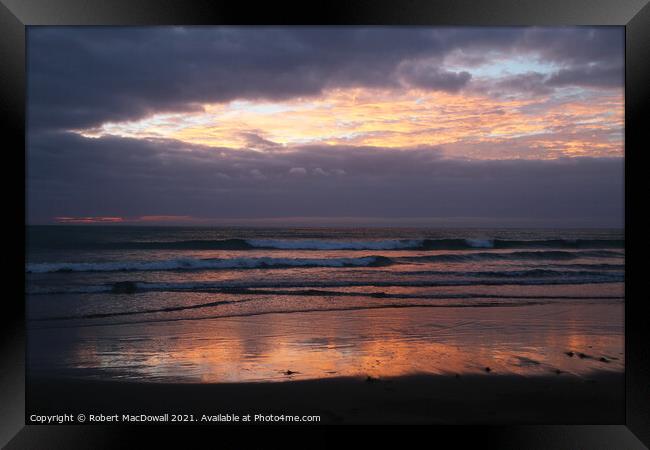 Sunset at Piha - 4 Framed Print by Robert MacDowall