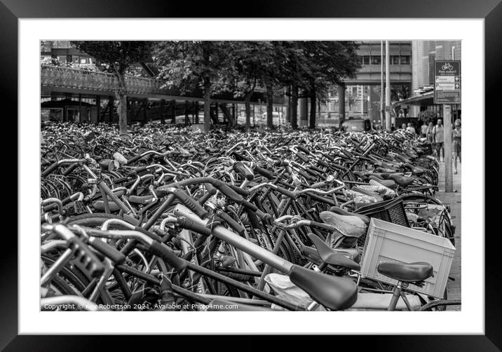 Amsterdam bicycles Framed Mounted Print by Kev Robertson
