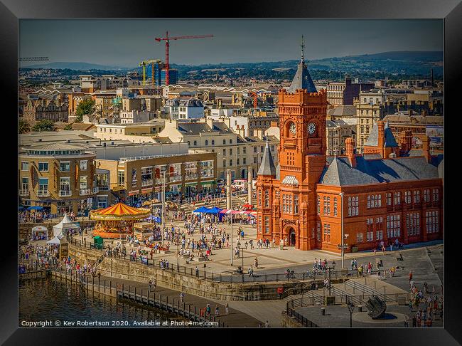 Cardiff Bay from above Framed Print by Kev Robertson
