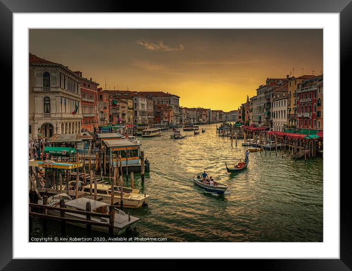 Venice Grand Canal Framed Mounted Print by Kev Robertson
